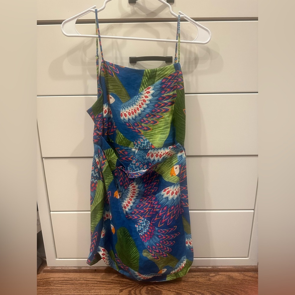 FARM Rio Blue and Green Tropical Mini Dress